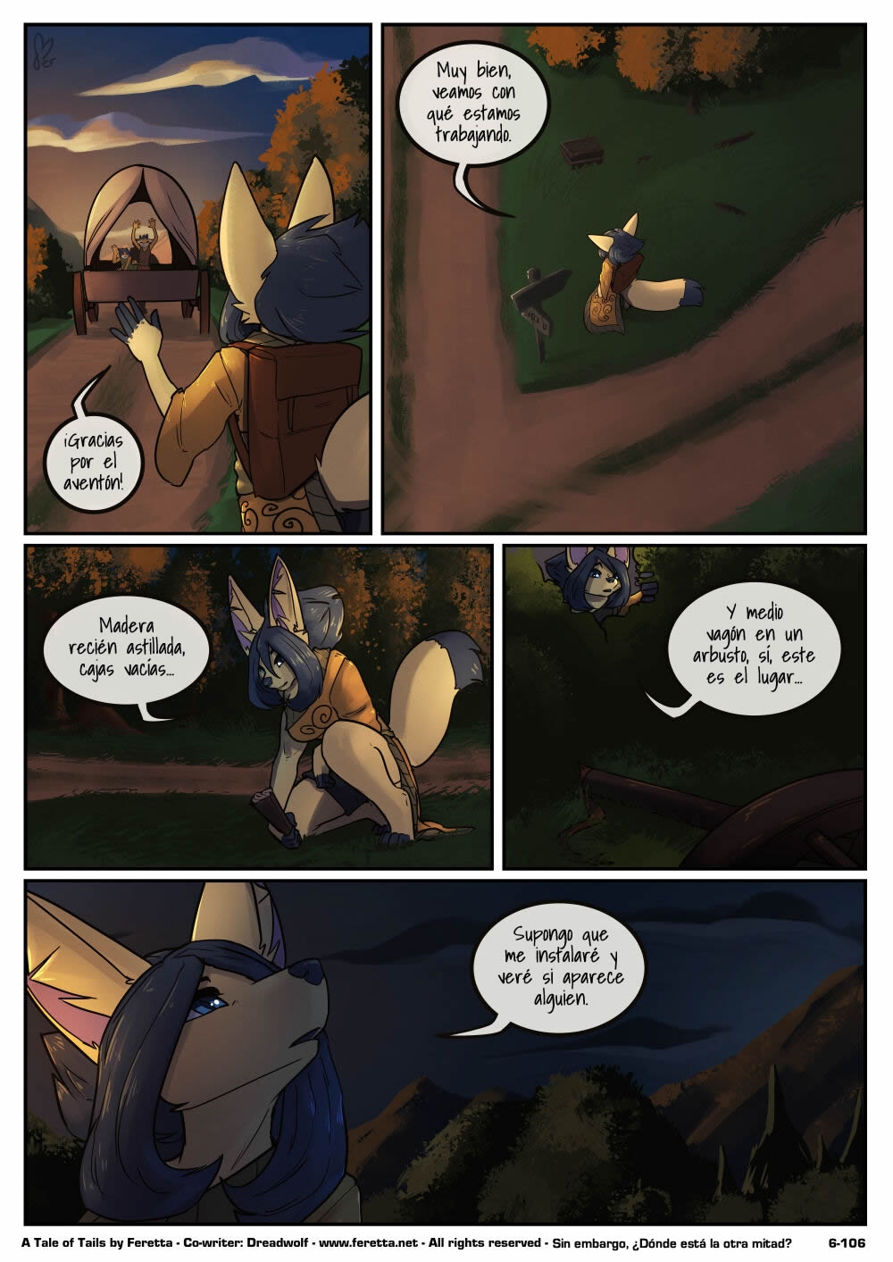 [Feretta] A Tale of Tails: Chapter 6 - Paths converge / Los caminos convergen [Spanish] [Red Fox Makkan] 106