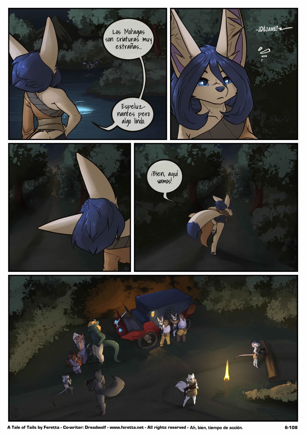 [Feretta] A Tale of Tails: Chapter 6 - Paths converge / Los caminos convergen [Spanish] [Red Fox Makkan] 108
