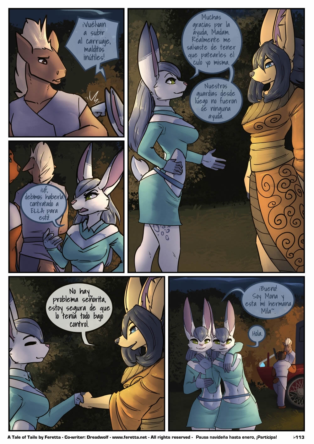 [Feretta] A Tale of Tails: Chapter 6 - Paths converge / Los caminos convergen [Spanish] [Red Fox Makkan] 113