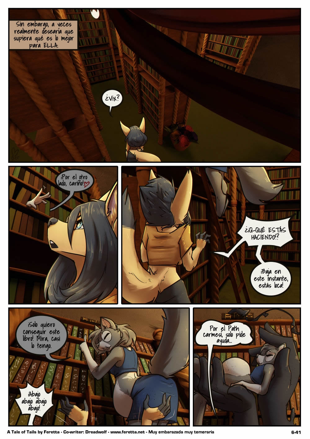 [Feretta] A Tale of Tails: Chapter 6 - Paths converge / Los caminos convergen [Spanish] [Red Fox Makkan] 41