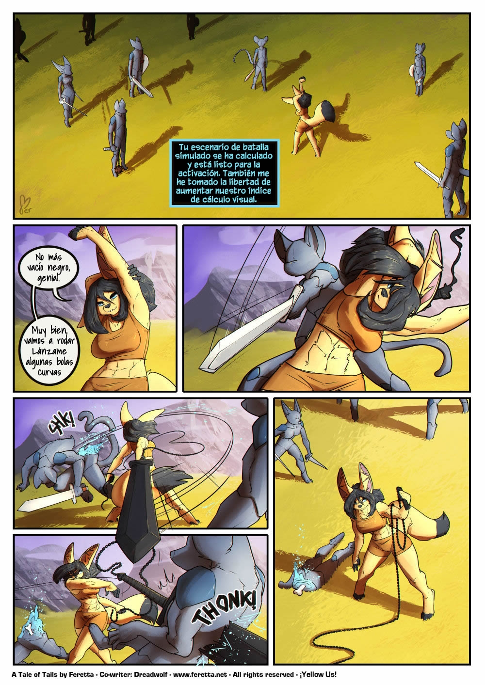 [Feretta] A Tale of Tails: Chapter 6 - Paths converge / Los caminos convergen [Spanish] [Red Fox Makkan] 48