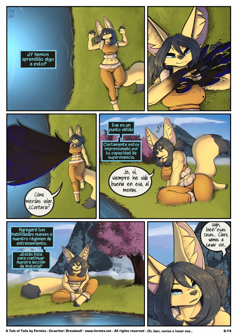 [Feretta] A Tale of Tails: Chapter 6 - Paths converge / Los caminos convergen [Spanish] [Red Fox Makkan] 74