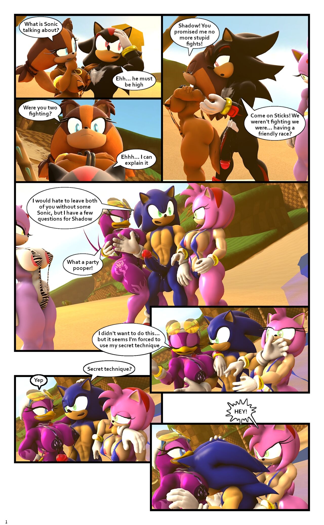 [Grey-Comic #2] Sticks Little secret part 2 (Sonic the Hedgehog) 1