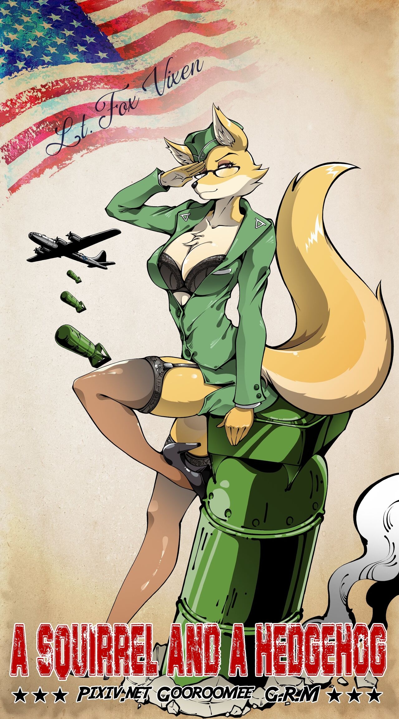 Lt. Fox Vixen - Squirrel and Hedgehog - 7th Pack (Year 2022) 여우장교 - 다람이와 고슴도치 North Korean propaganda DPRK 34