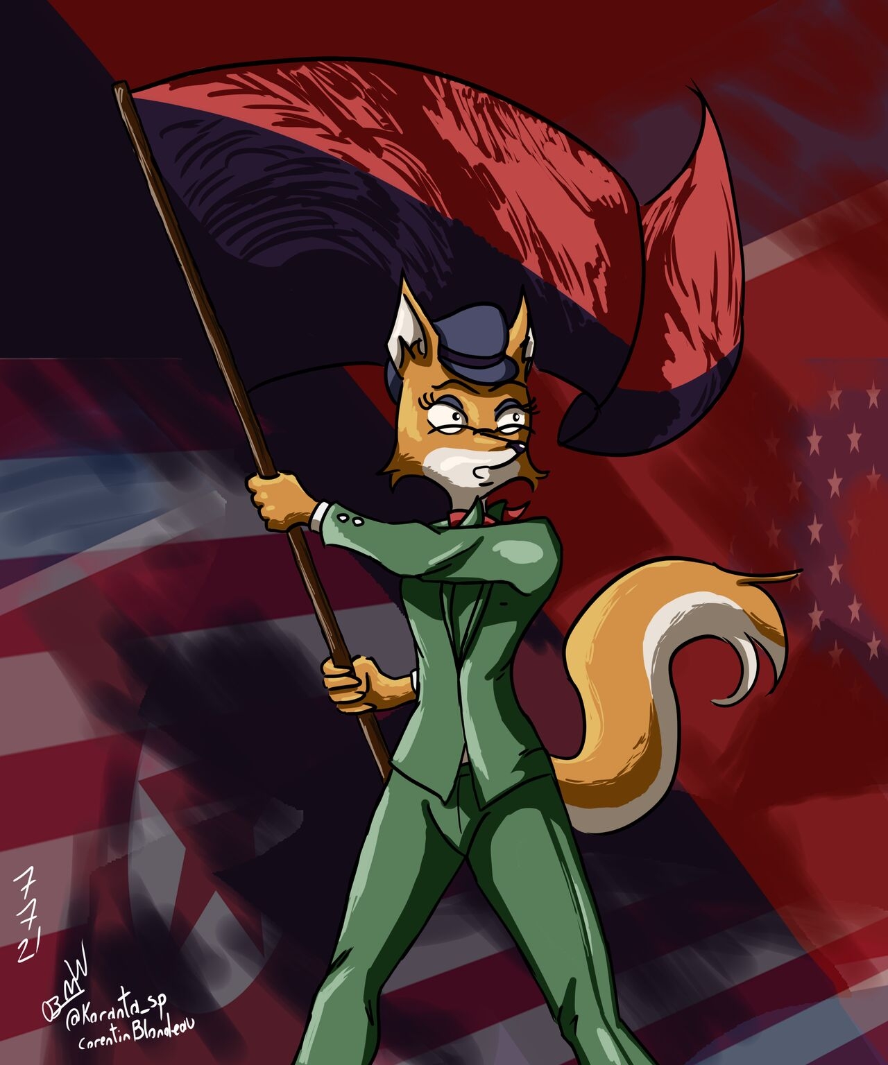 Lt. Fox Vixen - Squirrel and Hedgehog - 7th Pack (Year 2022) 여우장교 - 다람이와 고슴도치 North Korean propaganda DPRK 65