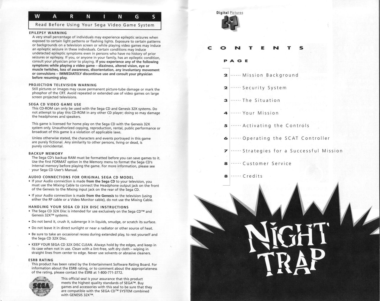 Night Trap Manual 1