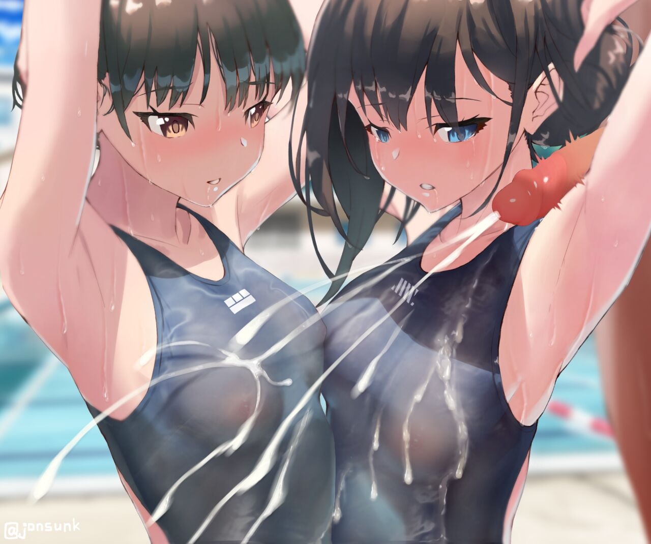 Cum Shot Chapter5-Swimgirls Rikka&Shiori[Chinese] 44