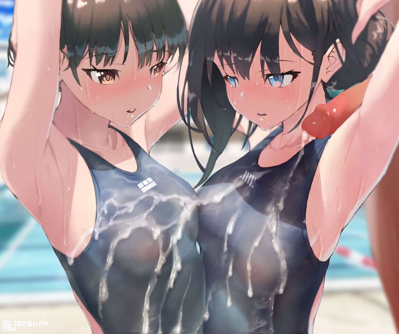 Cum Shot Chapter5-Swimgirls Rikka&Shiori[Chinese] 45