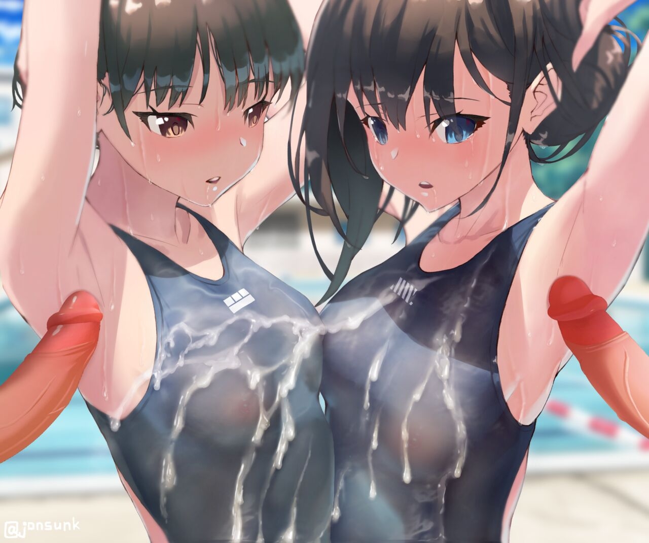 Cum Shot Chapter5-Swimgirls Rikka&Shiori[Chinese] 48