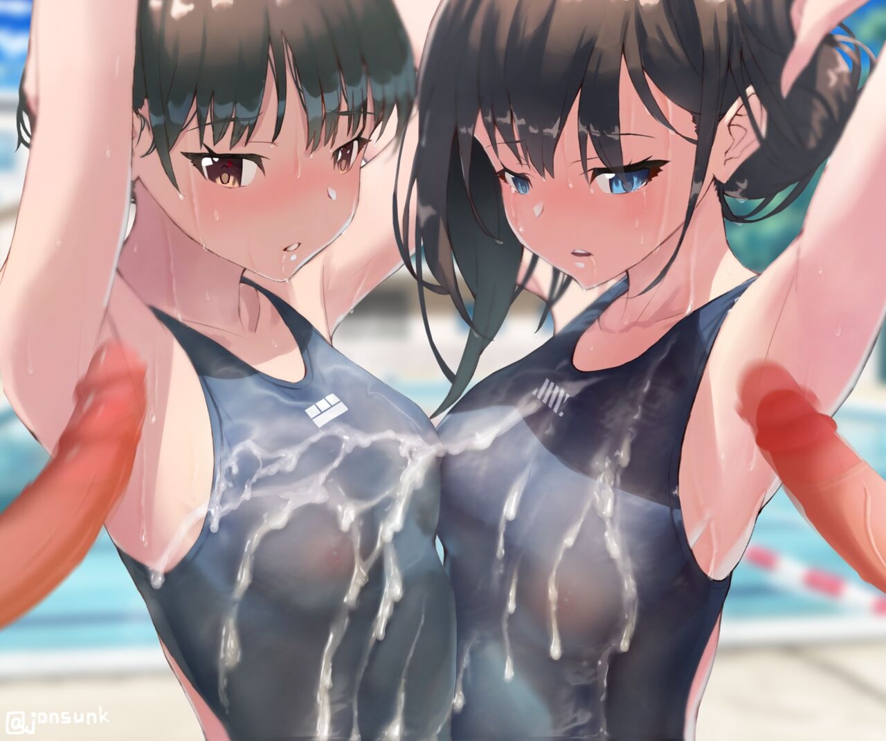 Cum Shot Chapter5-Swimgirls Rikka&Shiori[Chinese] 49