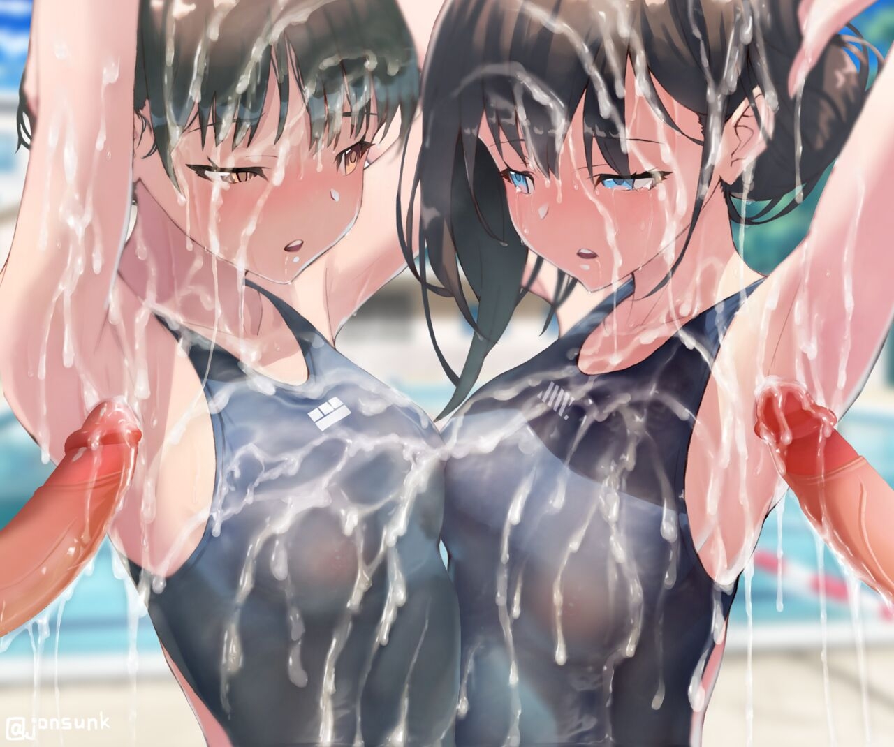 Cum Shot Chapter5-Swimgirls Rikka&Shiori[Chinese] 51