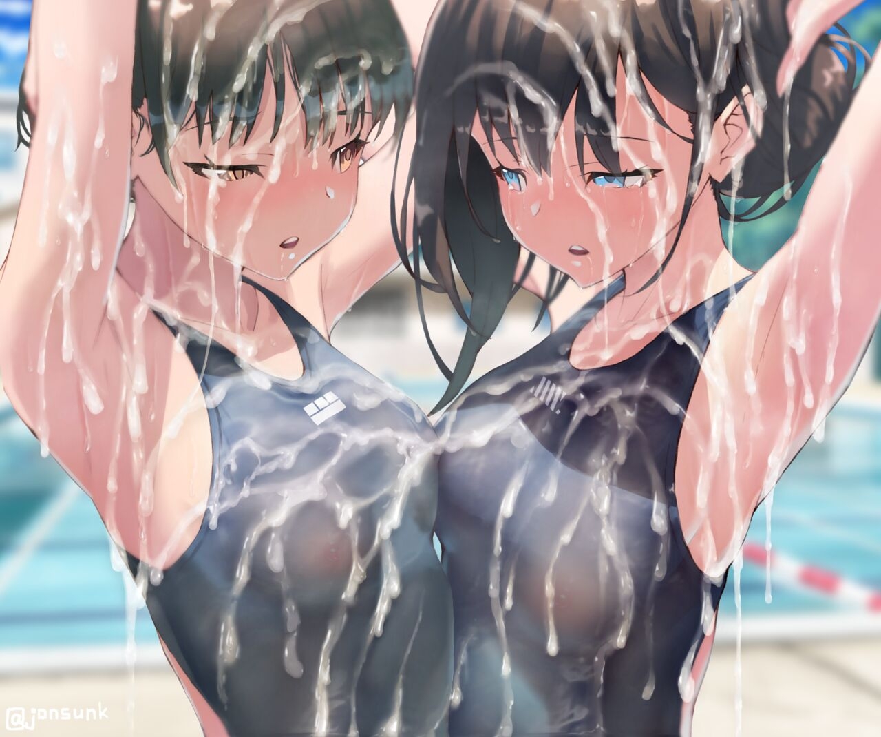 Cum Shot Chapter5-Swimgirls Rikka&Shiori[Chinese] 52