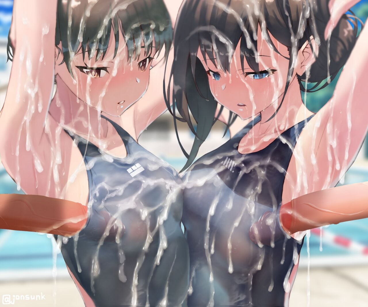 Cum Shot Chapter5-Swimgirls Rikka&Shiori[Chinese] 53