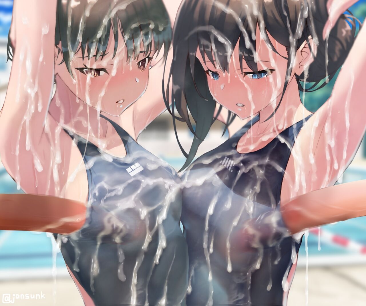 Cum Shot Chapter5-Swimgirls Rikka&Shiori[Chinese] 54