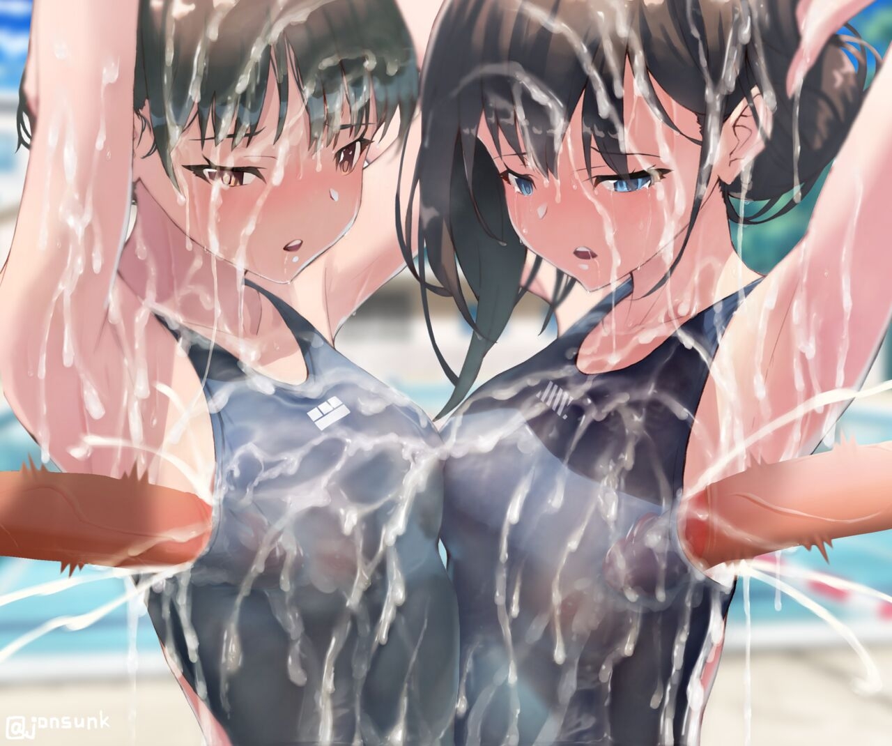 Cum Shot Chapter5-Swimgirls Rikka&Shiori[Chinese] 55