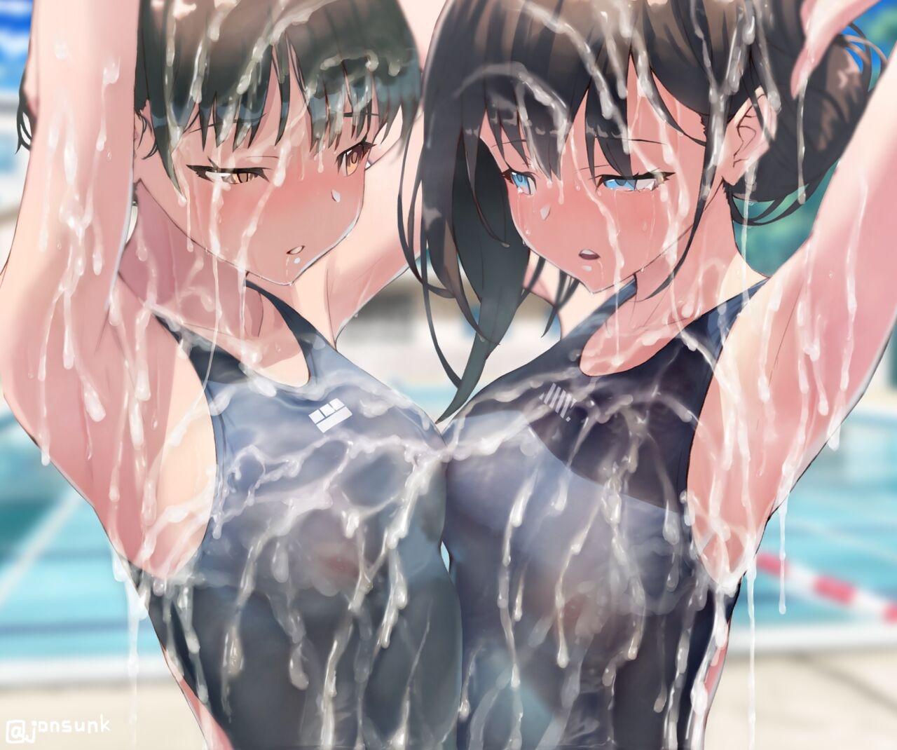 Cum Shot Chapter5-Swimgirls Rikka&Shiori[Chinese] 57