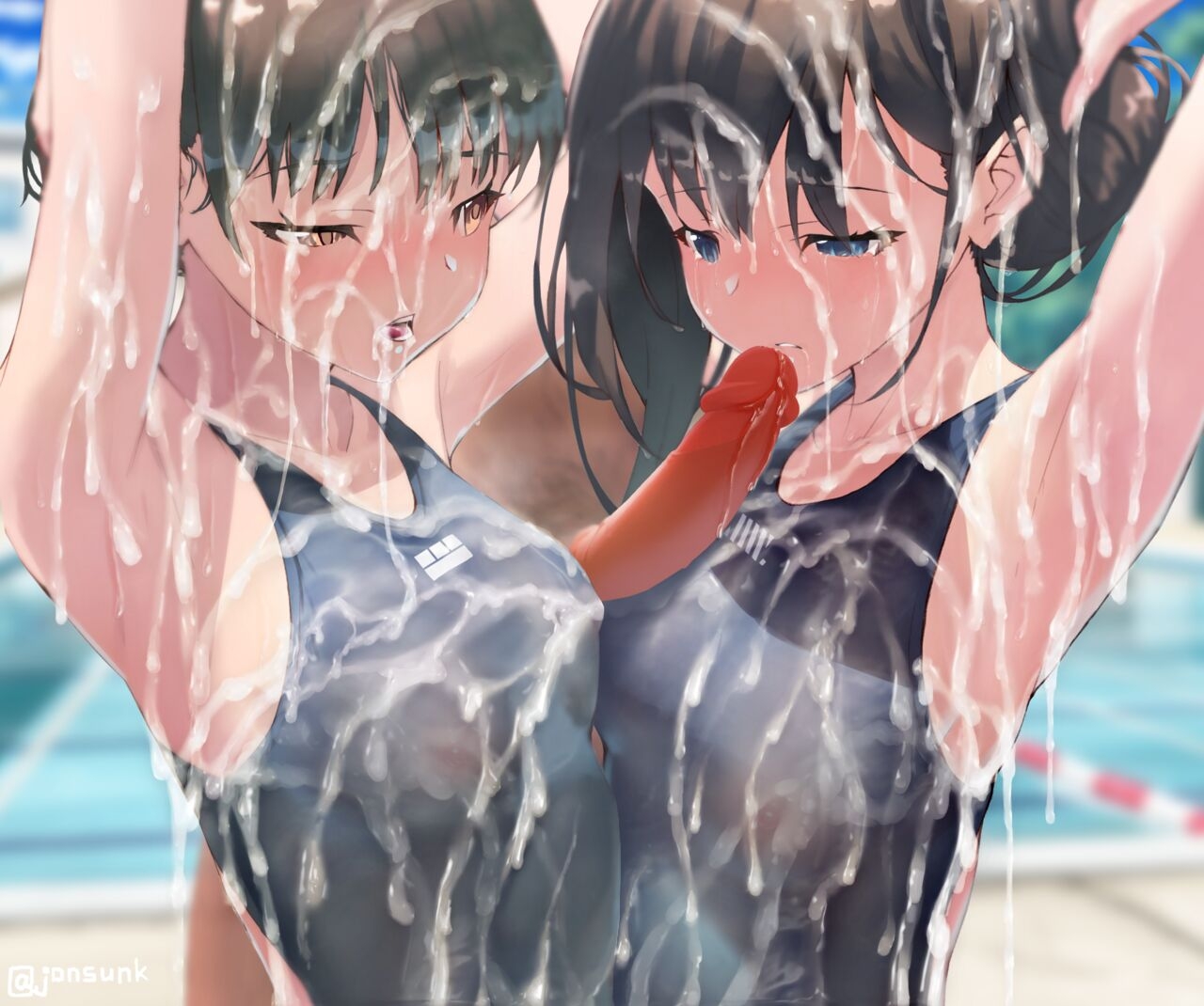 Cum Shot Chapter5-Swimgirls Rikka&Shiori[Chinese] 65