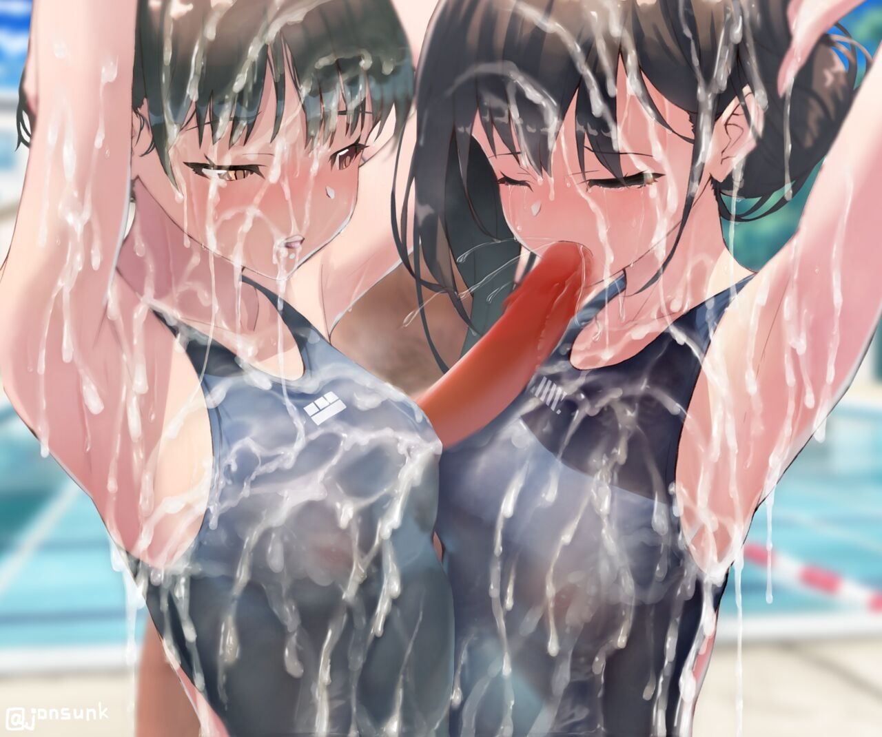 Cum Shot Chapter5-Swimgirls Rikka&Shiori[Chinese] 68