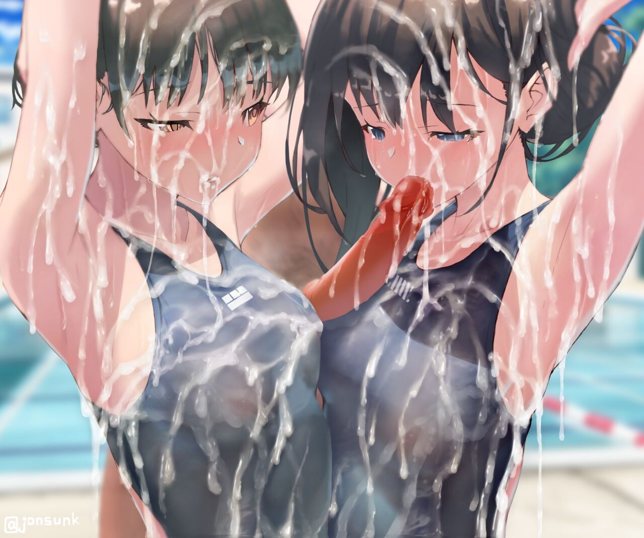 Cum Shot Chapter5-Swimgirls Rikka&Shiori[Chinese] 70
