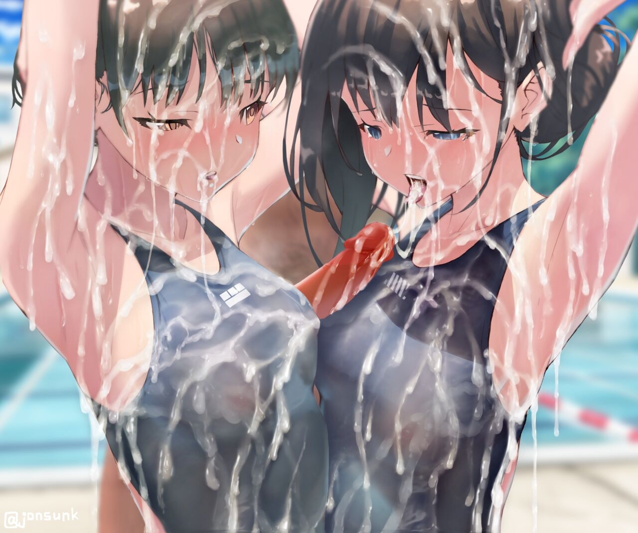 Cum Shot Chapter5-Swimgirls Rikka&Shiori[Chinese] 71