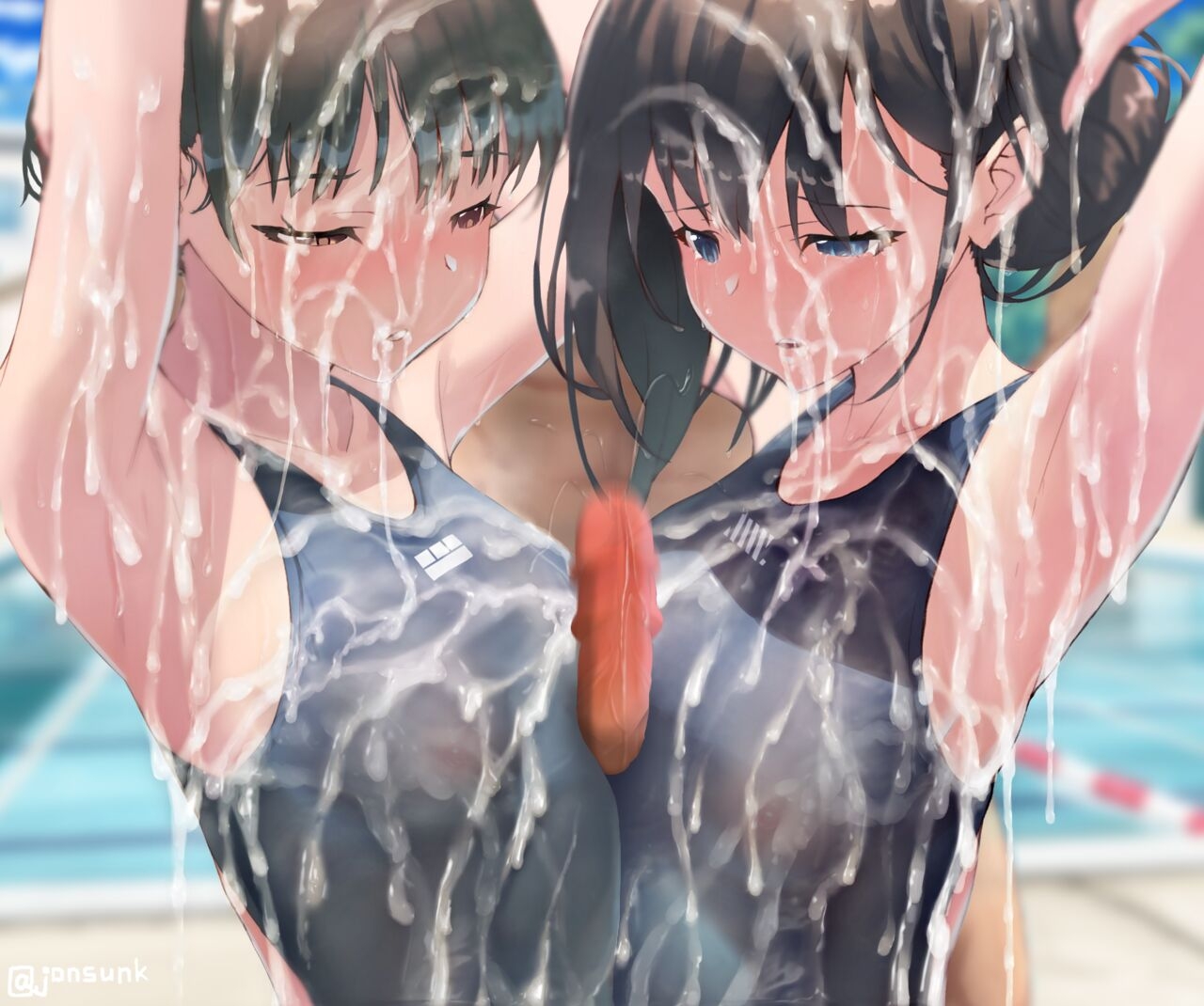 Cum Shot Chapter5-Swimgirls Rikka&Shiori[Chinese] 74