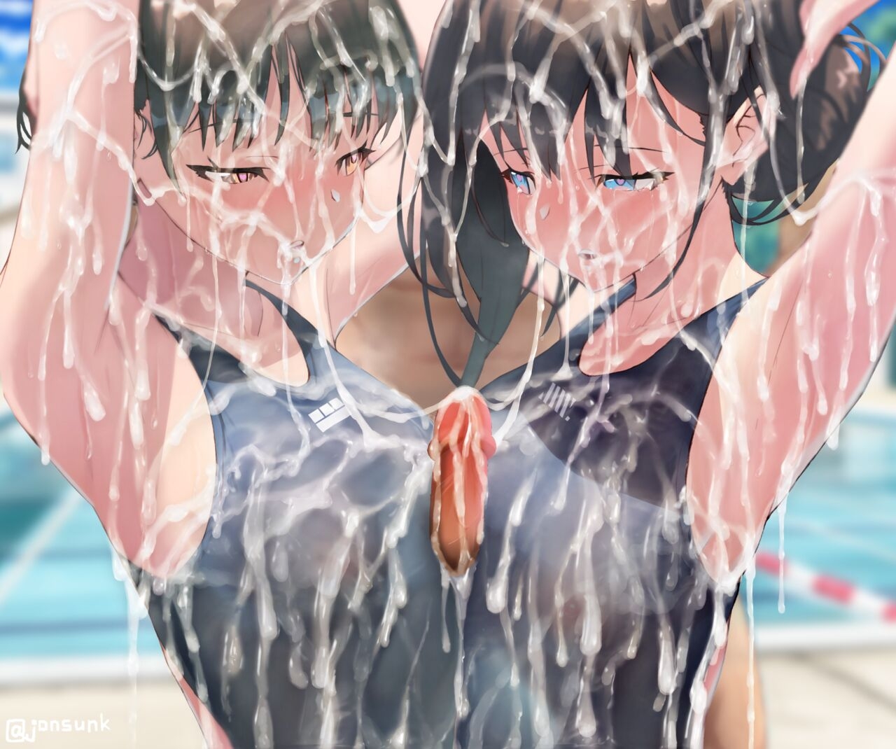 Cum Shot Chapter5-Swimgirls Rikka&Shiori[Chinese] 76