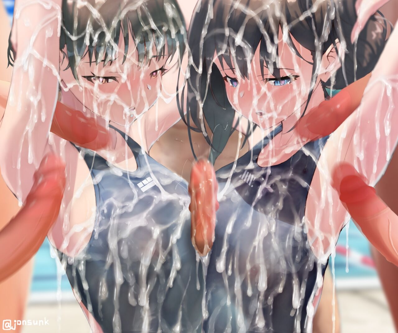 Cum Shot Chapter5-Swimgirls Rikka&Shiori[Chinese] 79