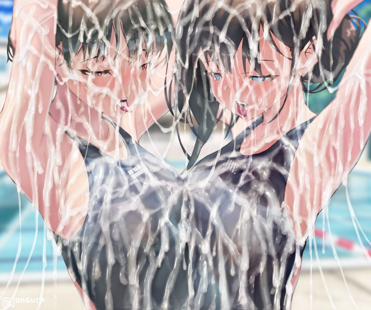 Cum Shot Chapter5-Swimgirls Rikka&Shiori[Chinese] 82