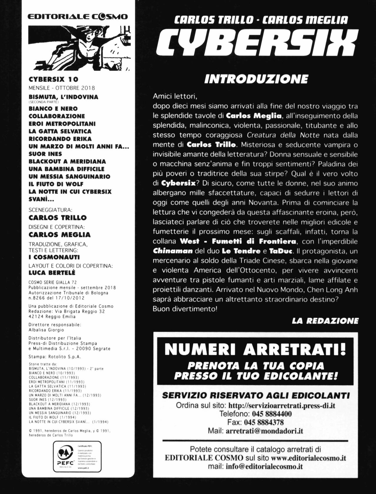 [Carlos Meglia] I maestri della historietas - 10 - Cybersix [Italian] 1