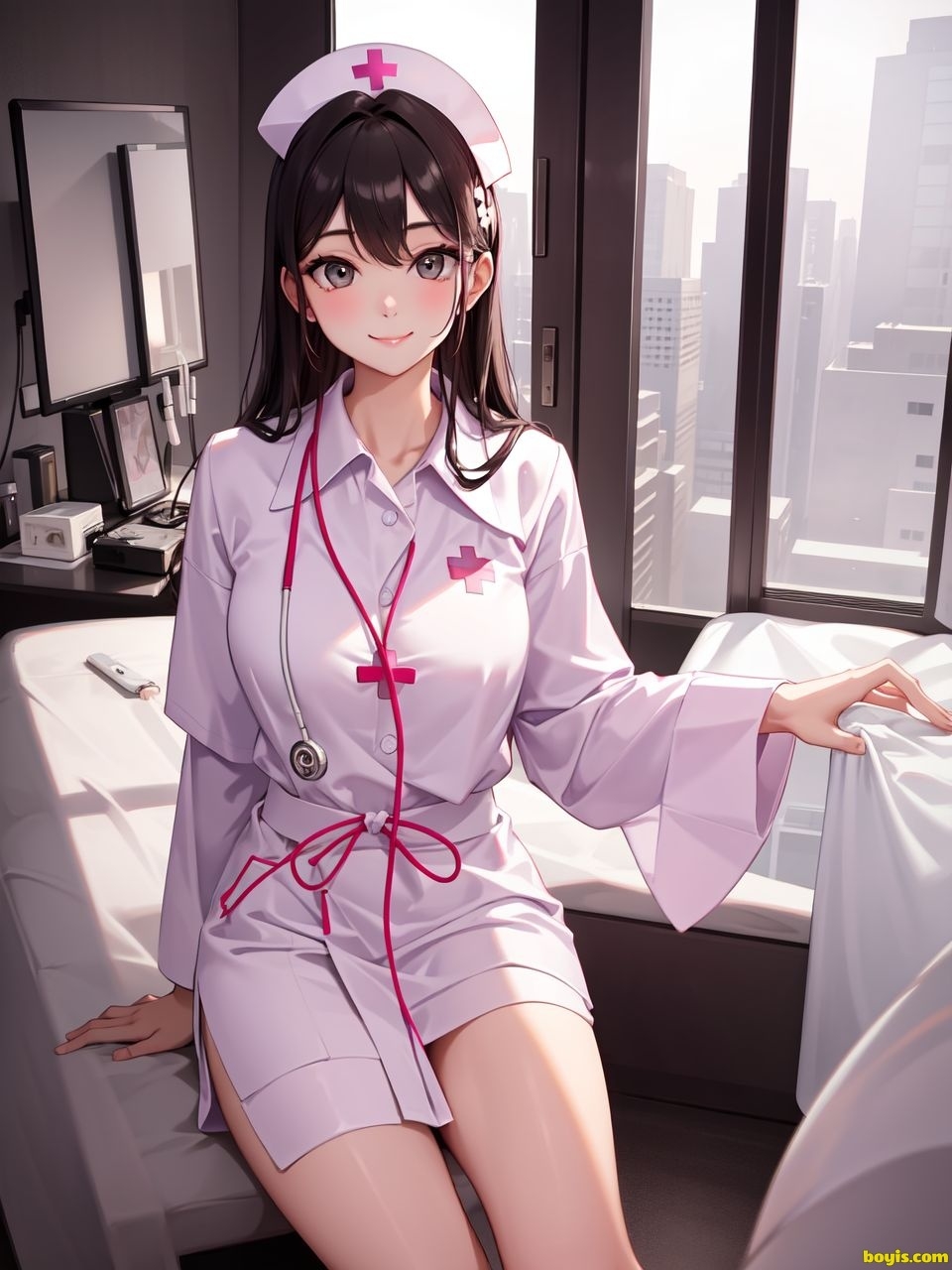 [AI generated]Nurse beauty, uniform 19