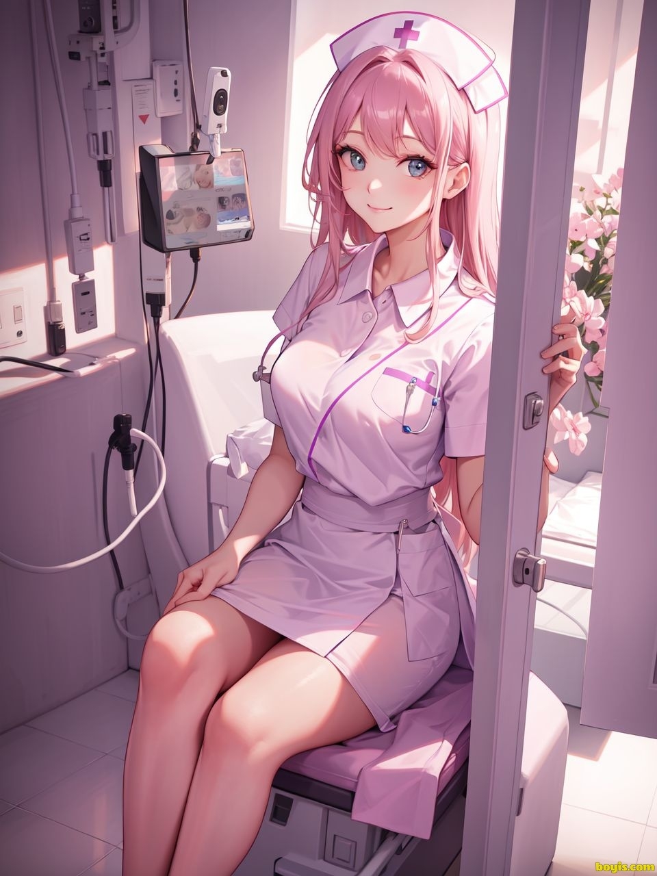 [AI generated]Nurse beauty, uniform 24
