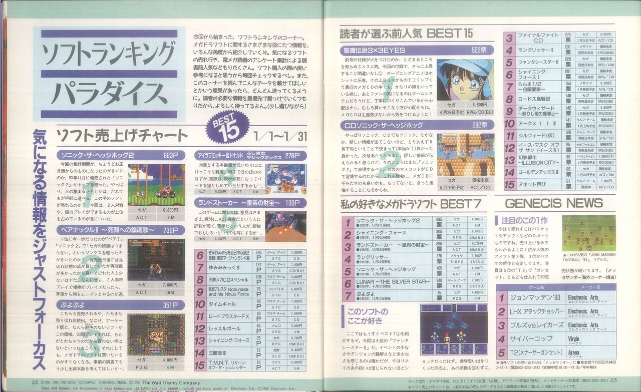 Dengeki Mega Drive Vol.2 (Sega Genesis) (April 1993) 11