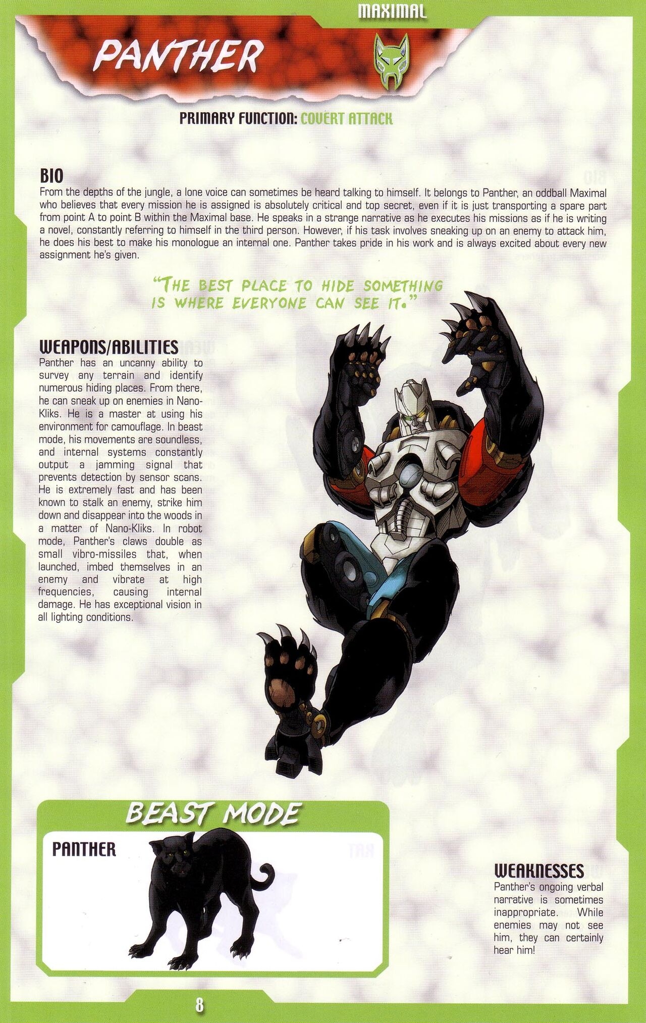 Transformers: Beast Wars Sourcebook #1-4 102