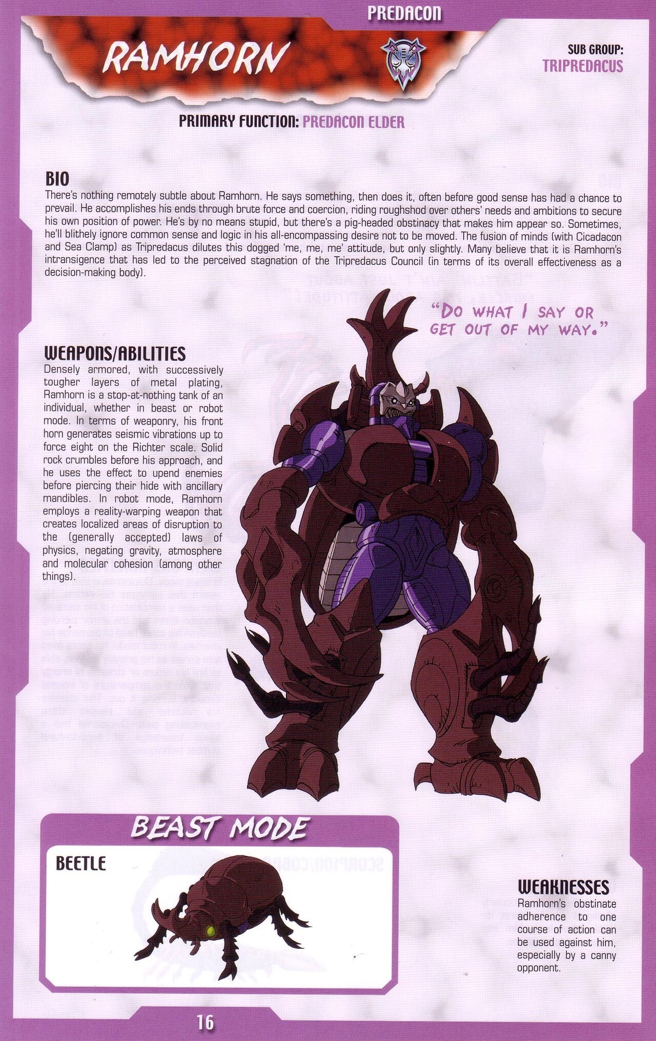 Transformers: Beast Wars Sourcebook #1-4 110