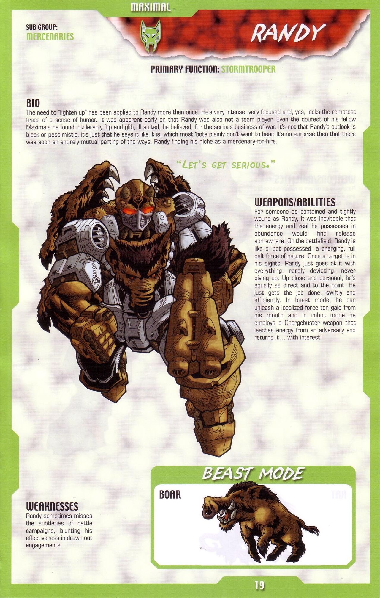 Transformers: Beast Wars Sourcebook #1-4 113