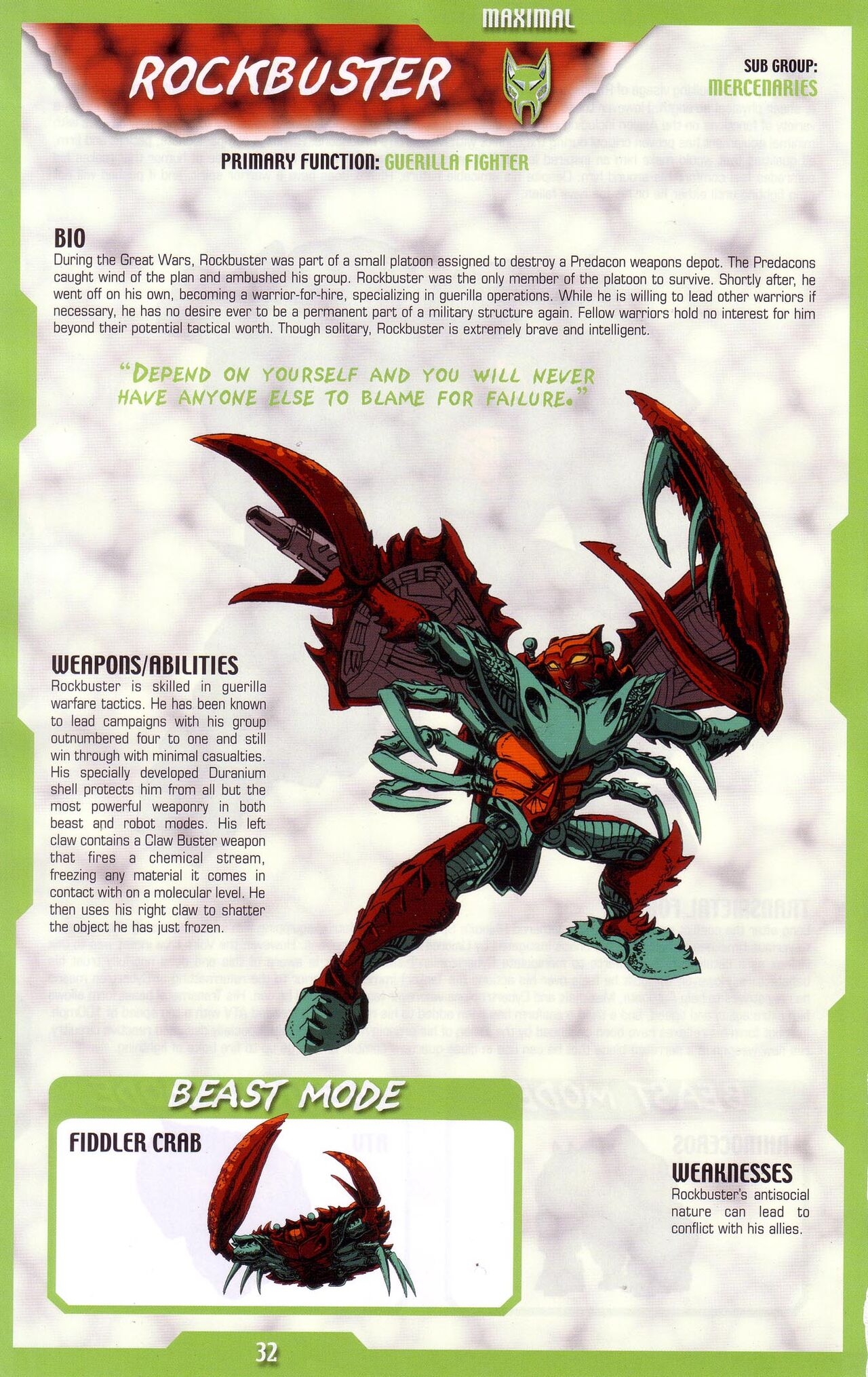 Transformers: Beast Wars Sourcebook #1-4 126