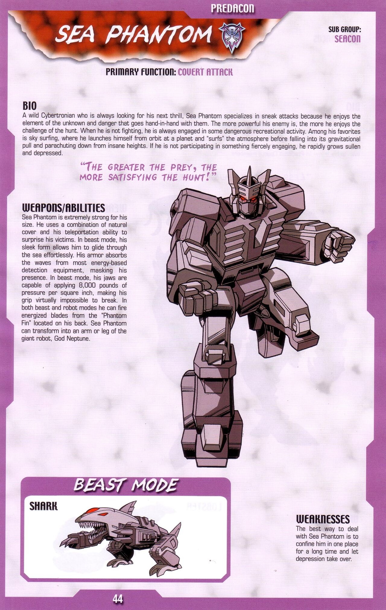 Transformers: Beast Wars Sourcebook #1-4 138