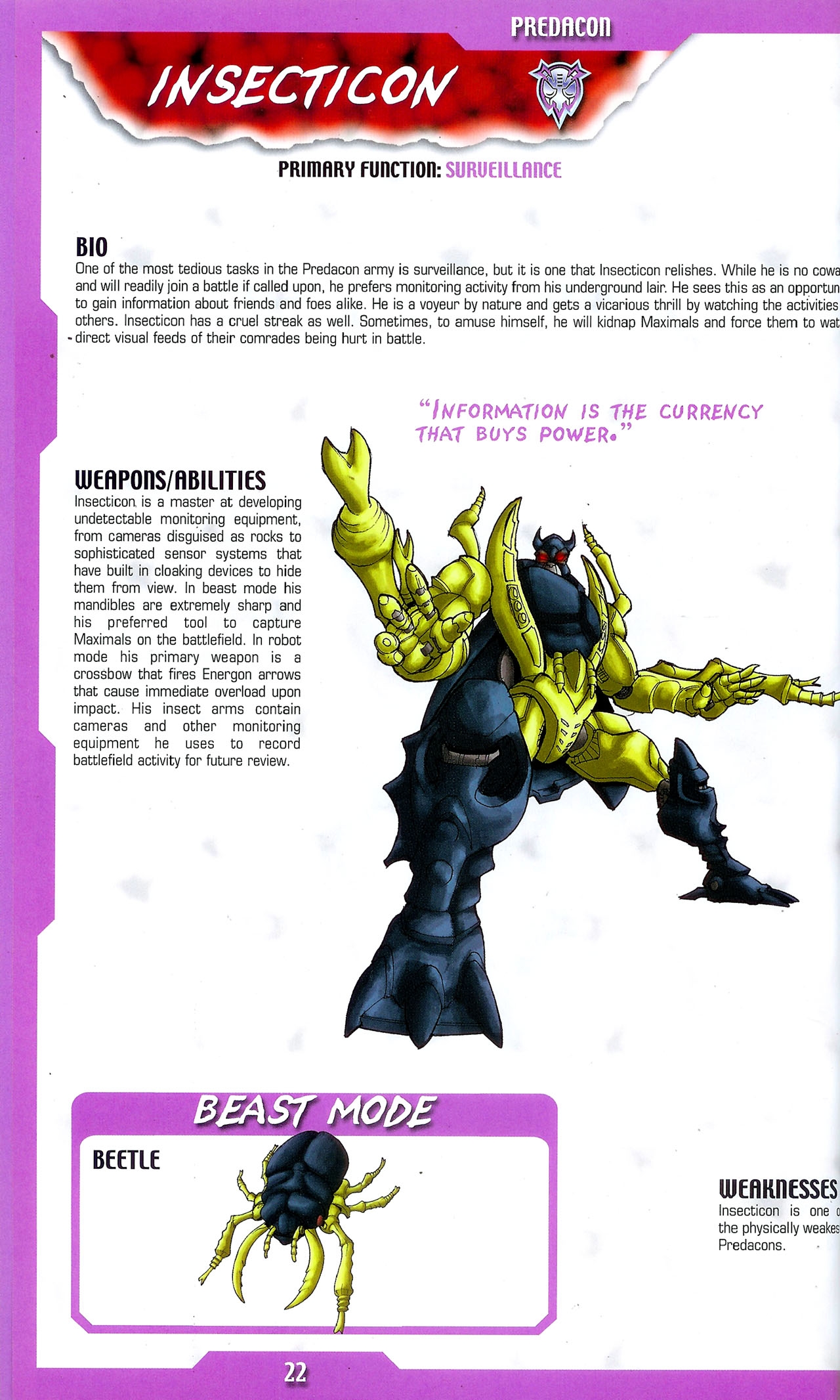 Transformers: Beast Wars Sourcebook #1-4 67