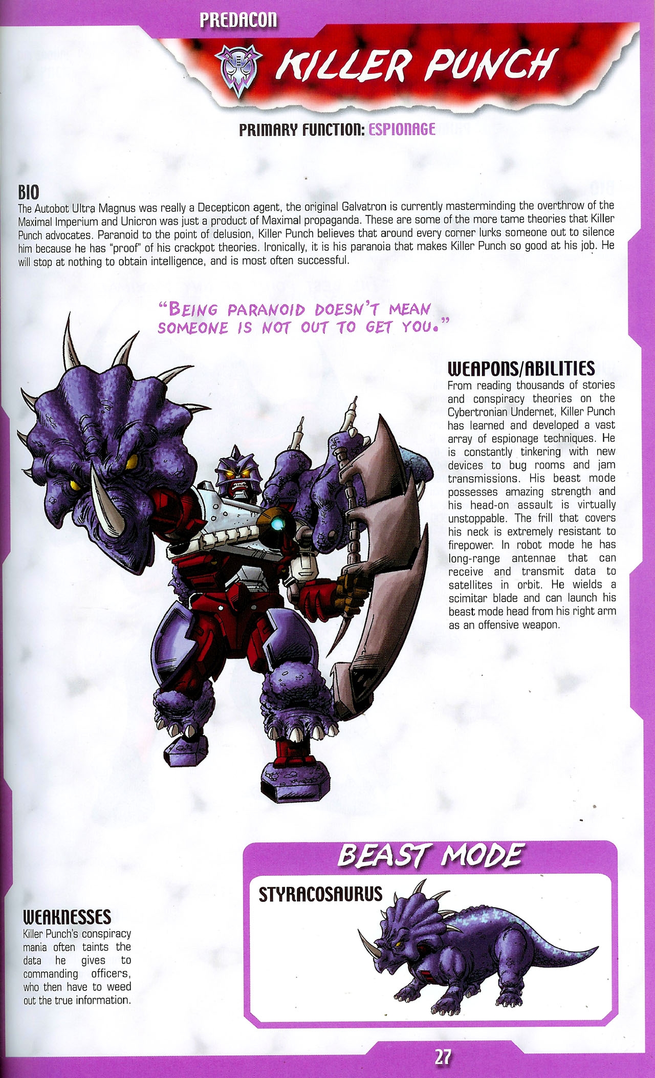 Transformers: Beast Wars Sourcebook #1-4 72