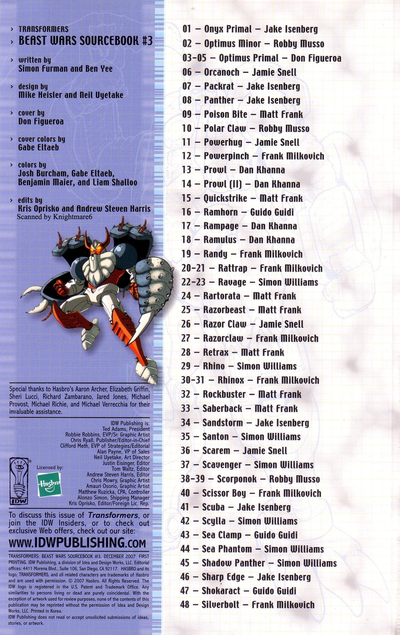 Transformers: Beast Wars Sourcebook #1-4 94