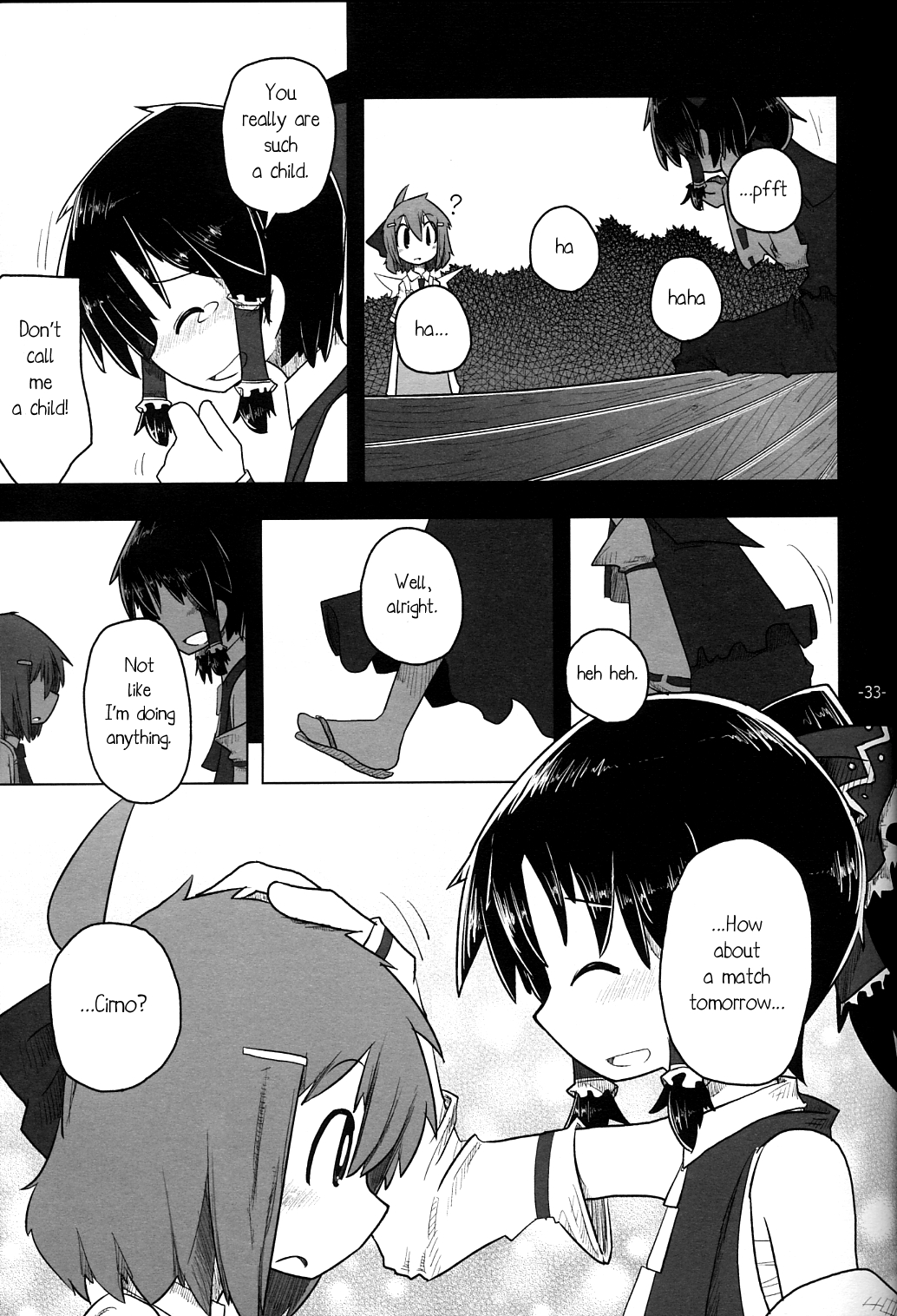 (C78) [Hachimitsu Zakura (Kamonari)] Cirno to Reimu no One Two Three 2 | Cirno and Reimu's One Two Three 2 (Touhou Project) [English] [Gaku Gaku Animal Land] 31