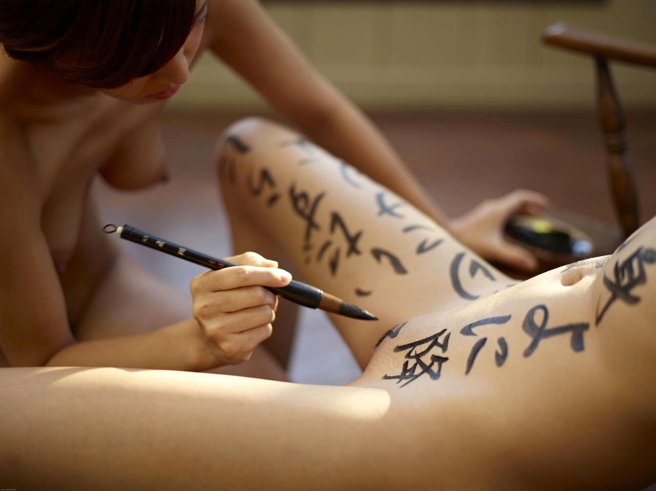 [Hegre-Art] Mayuko and Saki – Japanese calligraphy part2 38