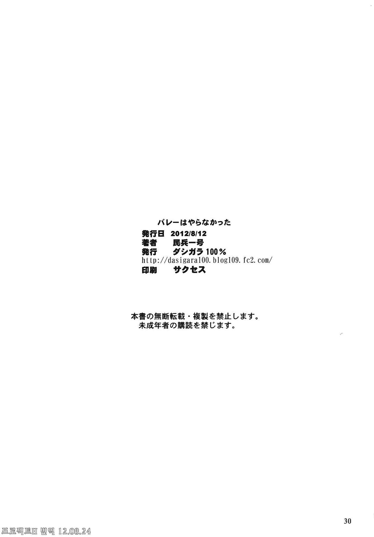 (C82) [Dashigara 100% (Minpei Ichigo)] Volley wa Yaranakatta (Dead or Alive) [Korean] [Project H] 28