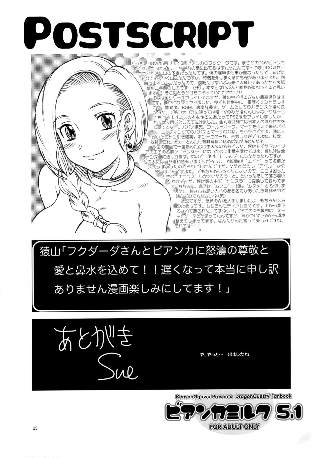 (SC34) [Kensoh Ogawa (Fukudahda)] Bianca Milk 5.1 (Dragon Quest V) (korean) 22