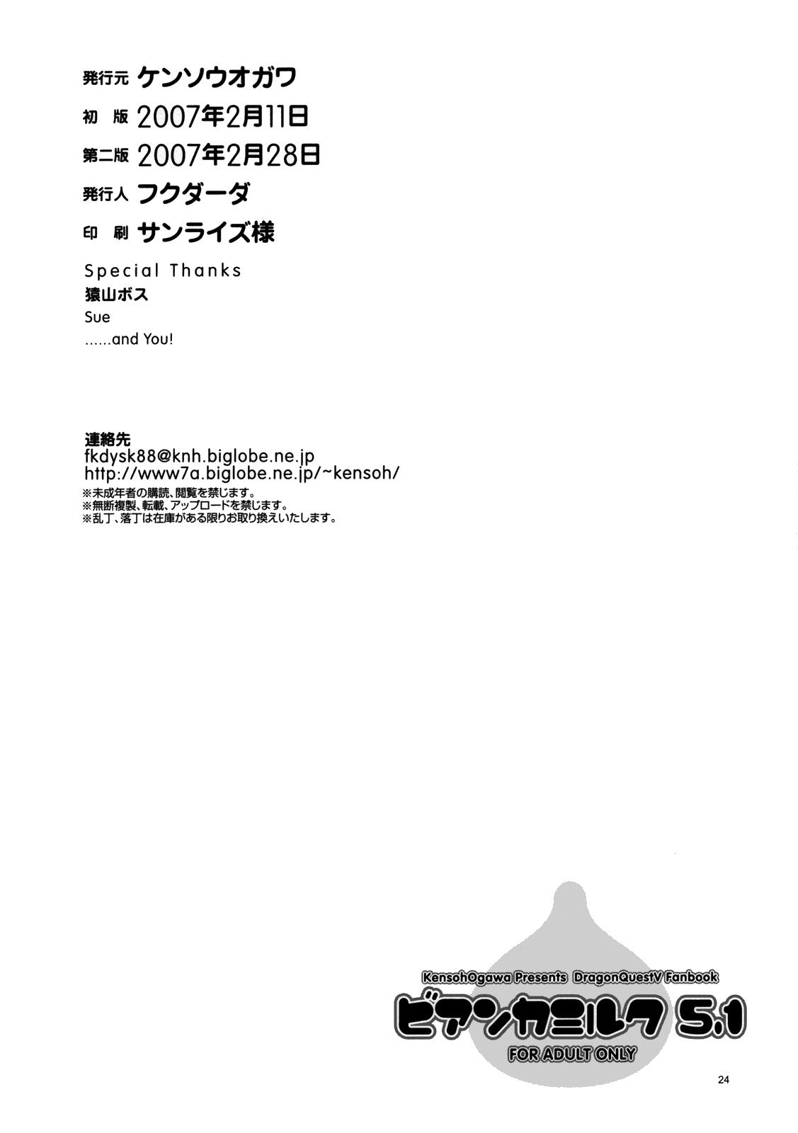 (SC34) [Kensoh Ogawa (Fukudahda)] Bianca Milk 5.1 (Dragon Quest V) (korean) 23