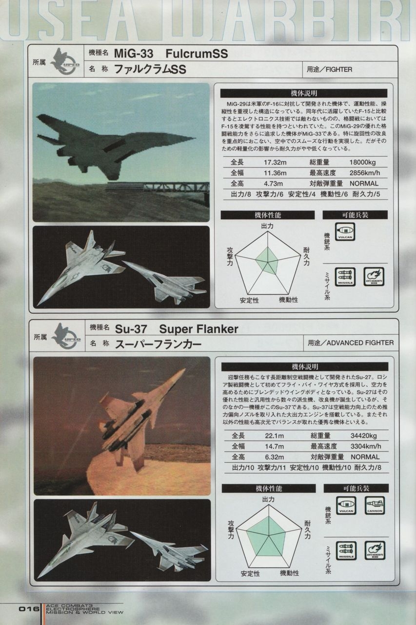 ACE Combat 3: Electrosphere - Mission & World View Guide Book 16