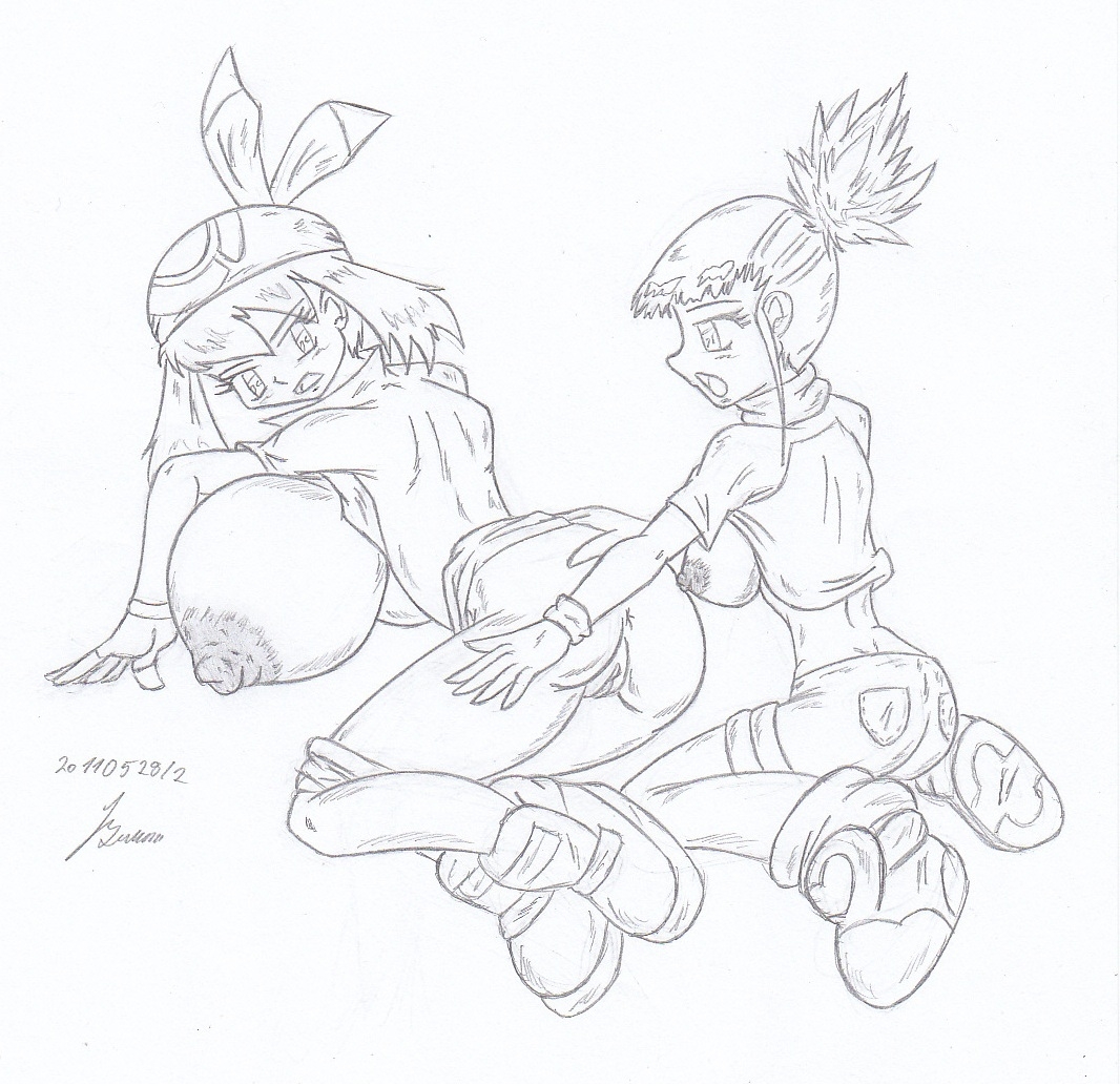 My miny Rika Nonaka_digimon tamers Sketches work_5 - 2/3 (May Milk 2 - Rika meets May) 8