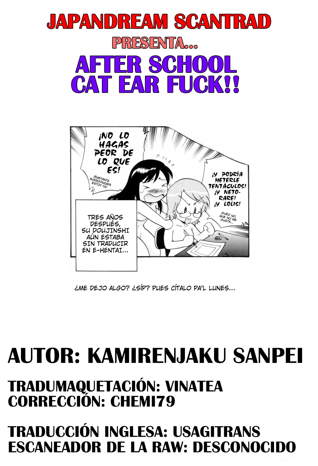 [Kamirenjaku Sanpei] Houkago Nekomimi Fuck! | After School Cat Ear Fuck! (Tonari no Sperma San) [Spanish] [Japandream Scantrad] 8