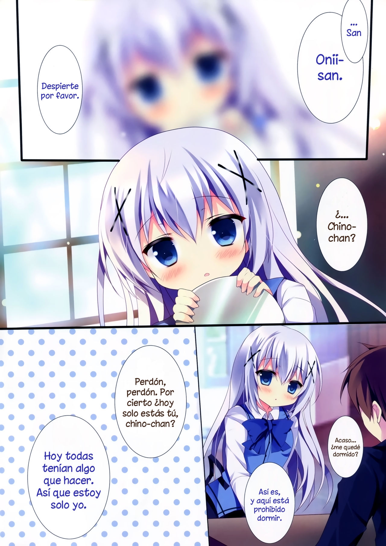 (COMIC1☆9) [Come Through (Adumi Kazuki)] Chino-chan ni Oniisan te Iwaretai! (Gochuumon wa Usagi desu ka?) [Spanish] [Shadow Hunter] 2