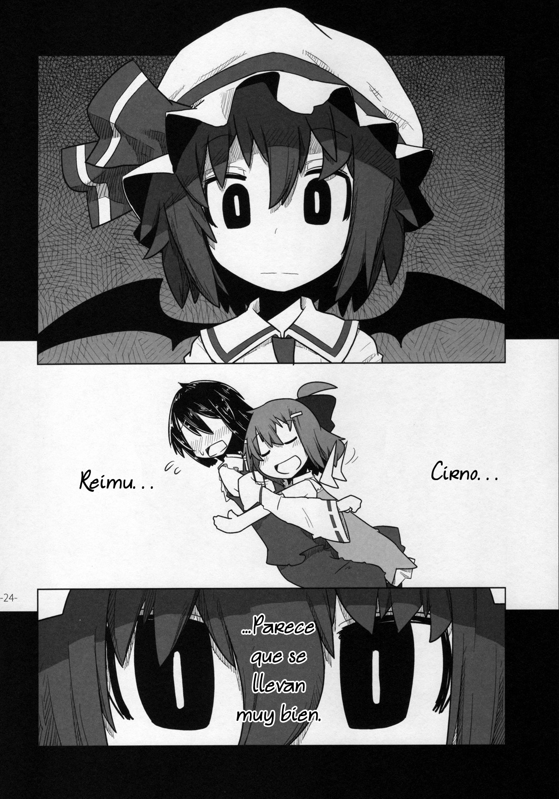 (C80) [Hachimitsu Zakura (Kamonari)] Cirno to Reimu no One Two Three 5 | Cirno and Reimu's One Two Three 5 (Touhou Project) [Spanish] {Riversolid} 22